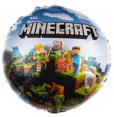 18" Minecraft Blue Foil Balloon - Image 2