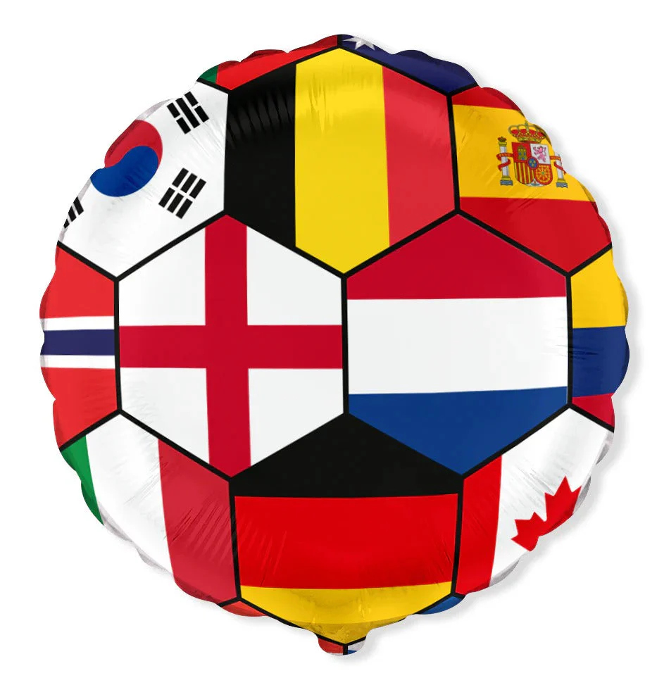 18" Multi Flag Foil Balloon