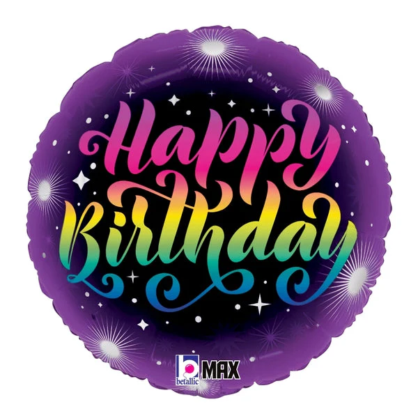 18" Neon Birthday Foil Balloon