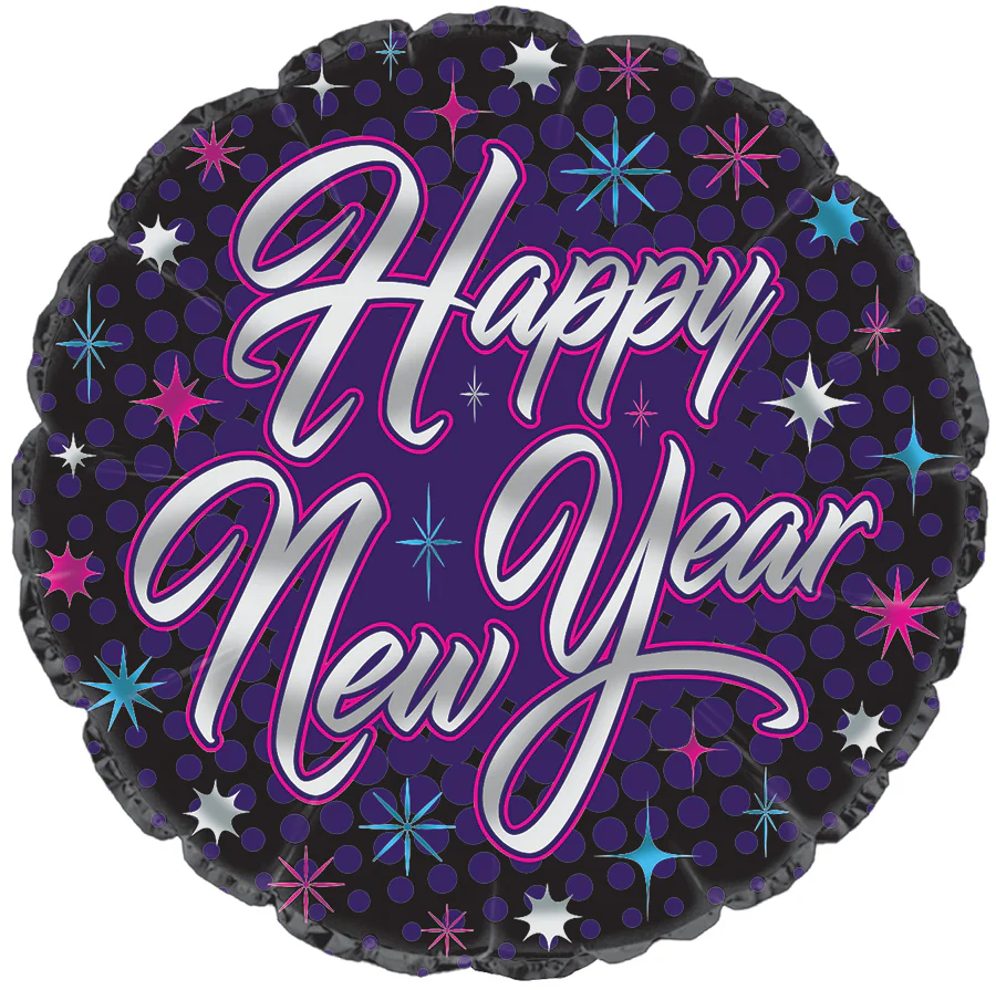 18" New Year Star Burst Foil Balloon - Image 2