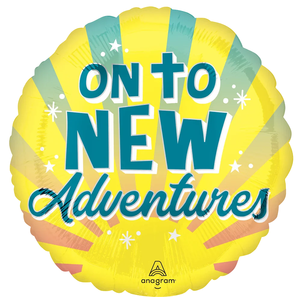 18" On To New Adventures Foil Balloon