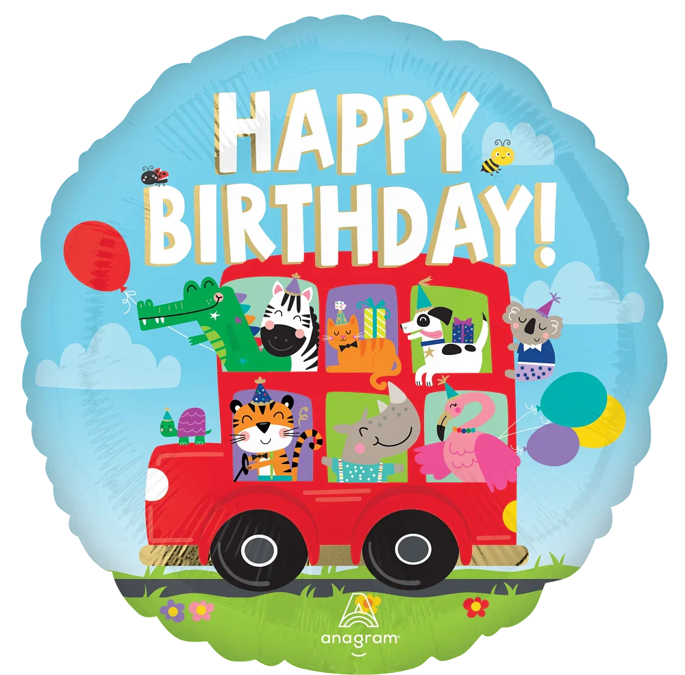 18" Party Bus Birthday Foil Balloon