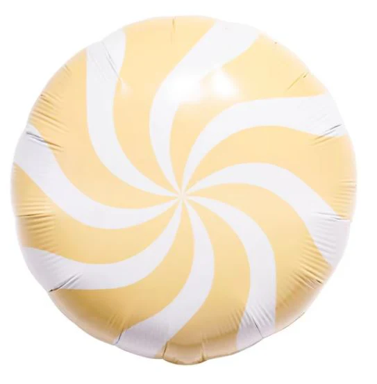18" Pastel Peach Colour Wheel Candy Swirl Foil Balloon