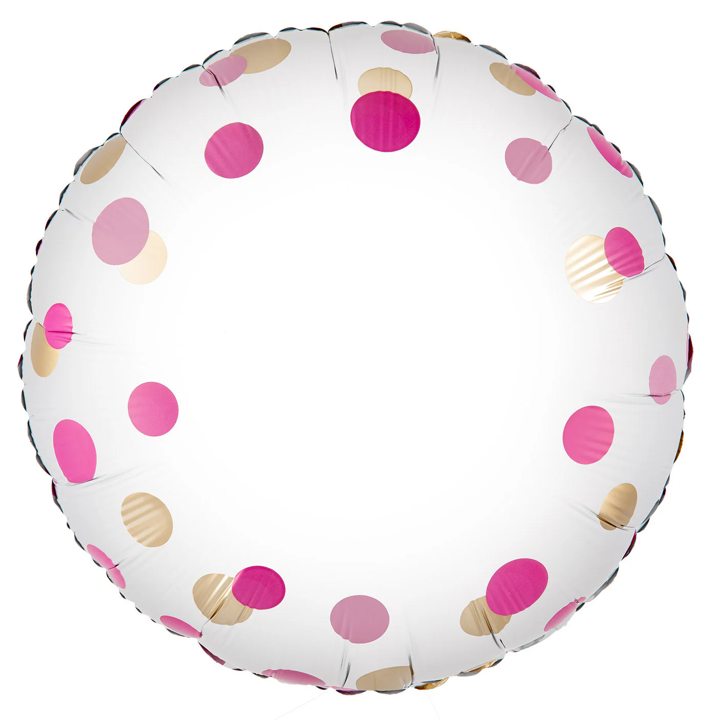 18" Pink Gold Confetti No Message Metallic Oaktree Foil Balloon