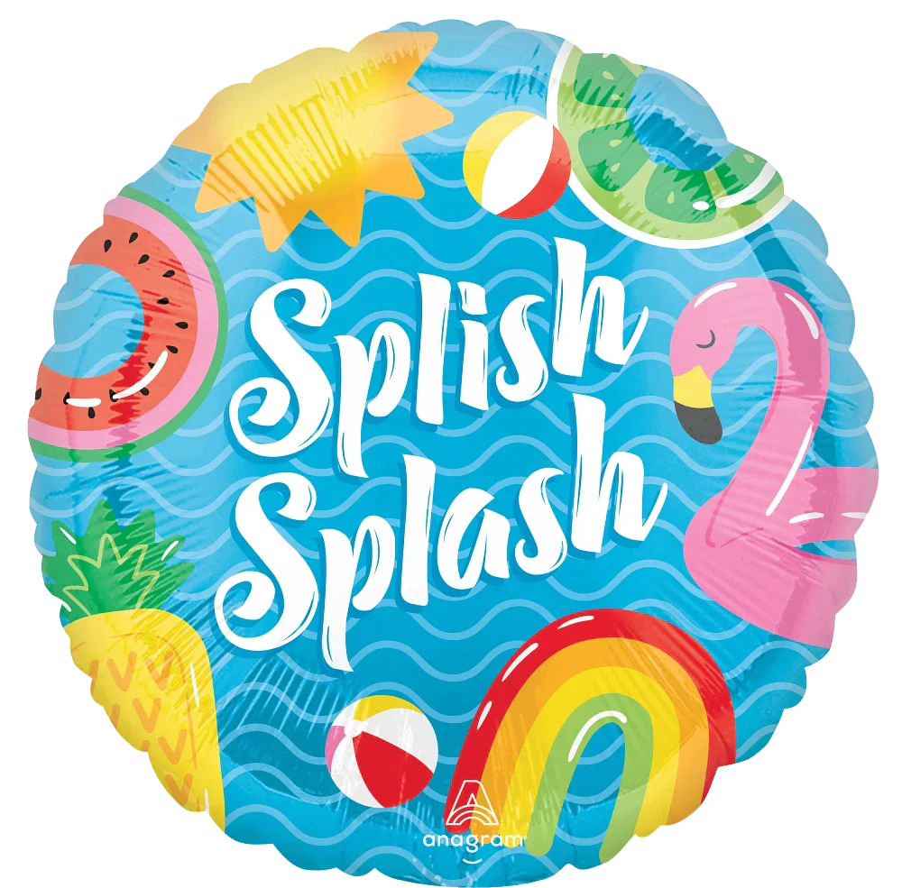 18" Pool Party Splish Splash Foil Balloon