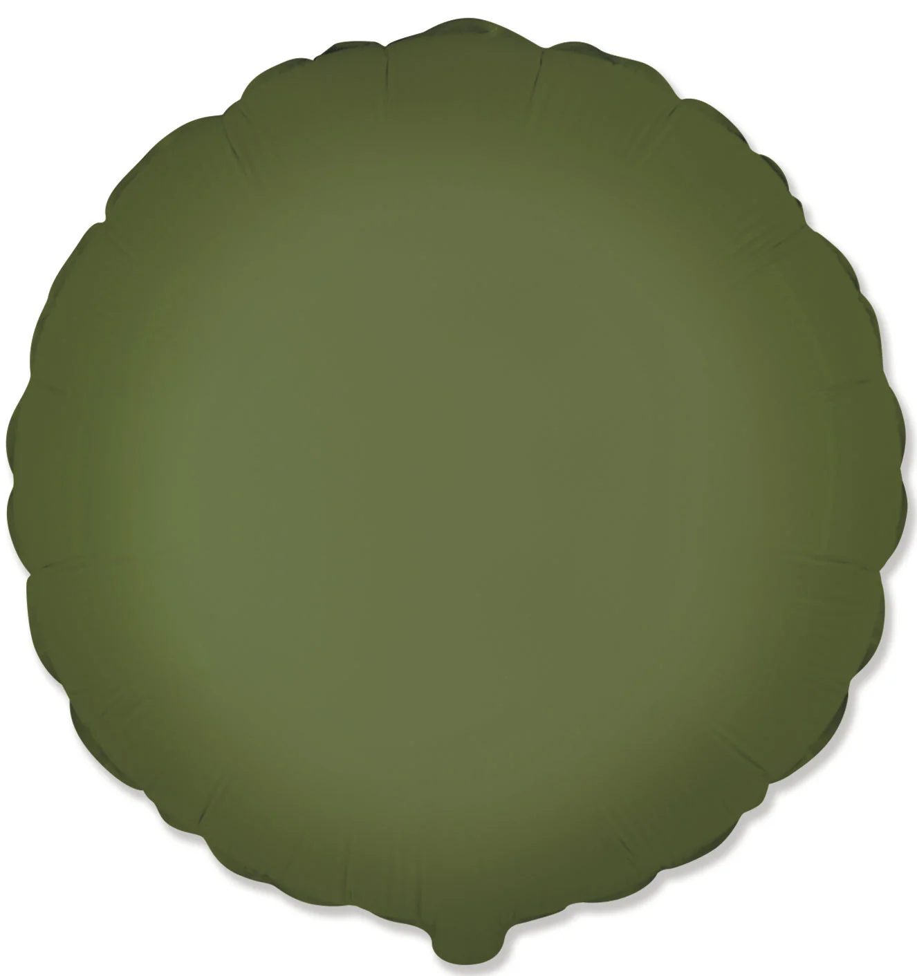18" Round/Circle Matte Olive Green Solid Color Foil Balloon Brand Flexmetal