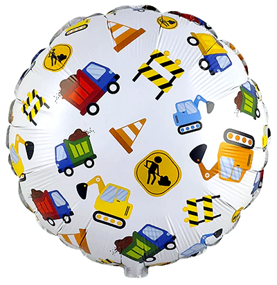 18" Round Construction Foil Balloon