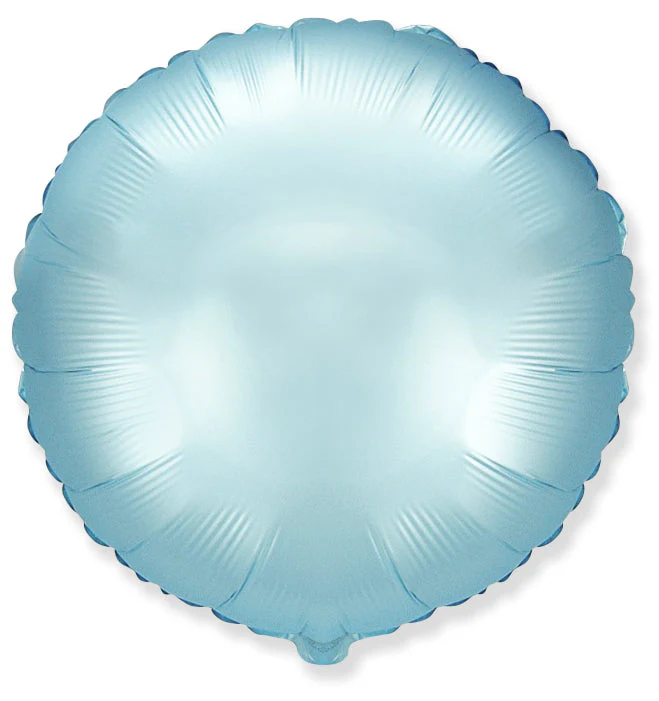 18" Satin Pastel Blue Round/Circle Solid Color Foil Balloons Brand Flexmetal