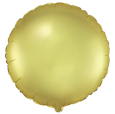 18" Satin Pastel Gold Round/Circle Solid Color Foil Balloons Brand Flexmetal