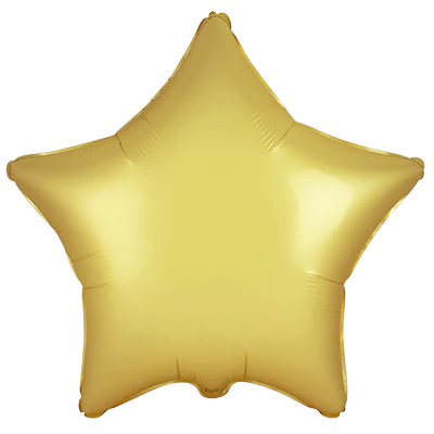 18" Satin Pastel Gold Star Solid Color Foil Balloons Brand Flexmetal
