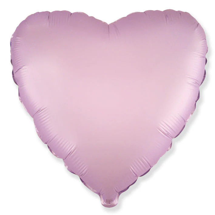 18" Satin Pastel Lilac Heart Solid Color Foil Balloons Brand Flexmetal