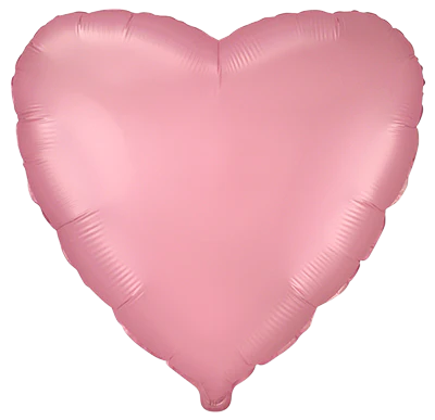 18" Satin Pastel Pink Heart Solid Color Foil Balloons Brand Flexmetal