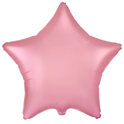 18" Satin Pastel Pink Star Solid Color Foil Balloons Brand Flexmetal