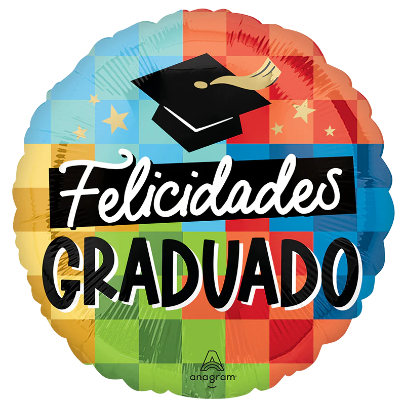 18" Standard Diploma, Check! Felicidades Graduado Foil Balloon