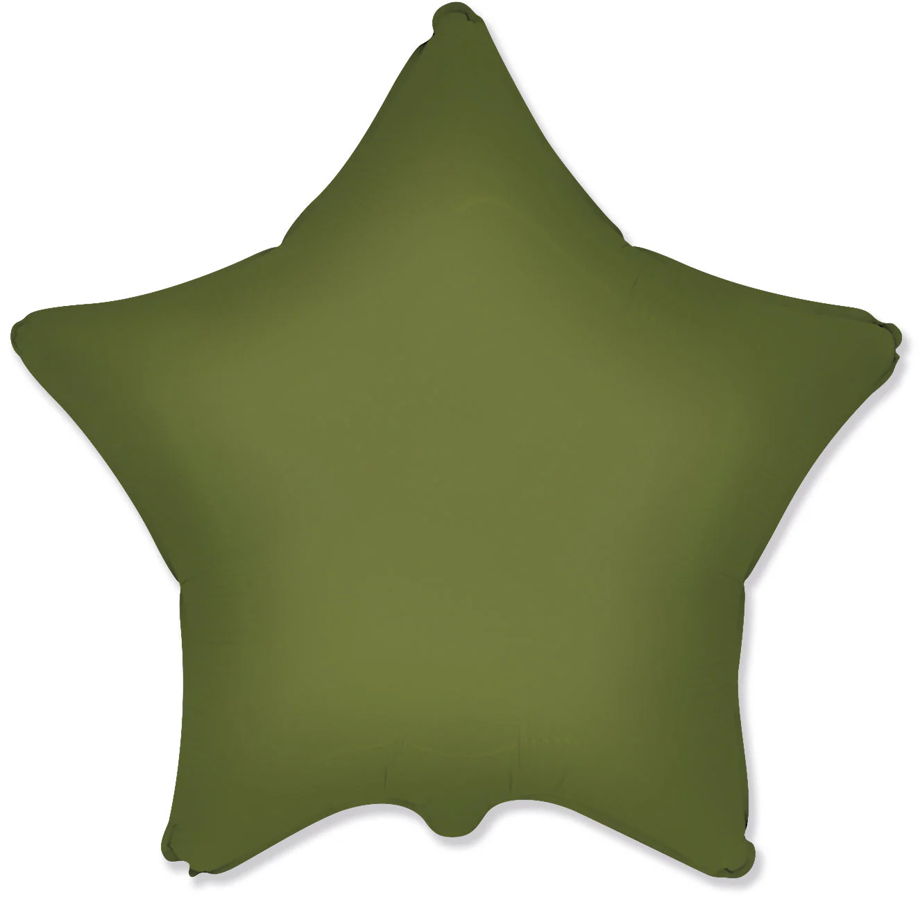 18" Star Matte Olive Green Solid Color Foil Balloon Brand Flexmetal
