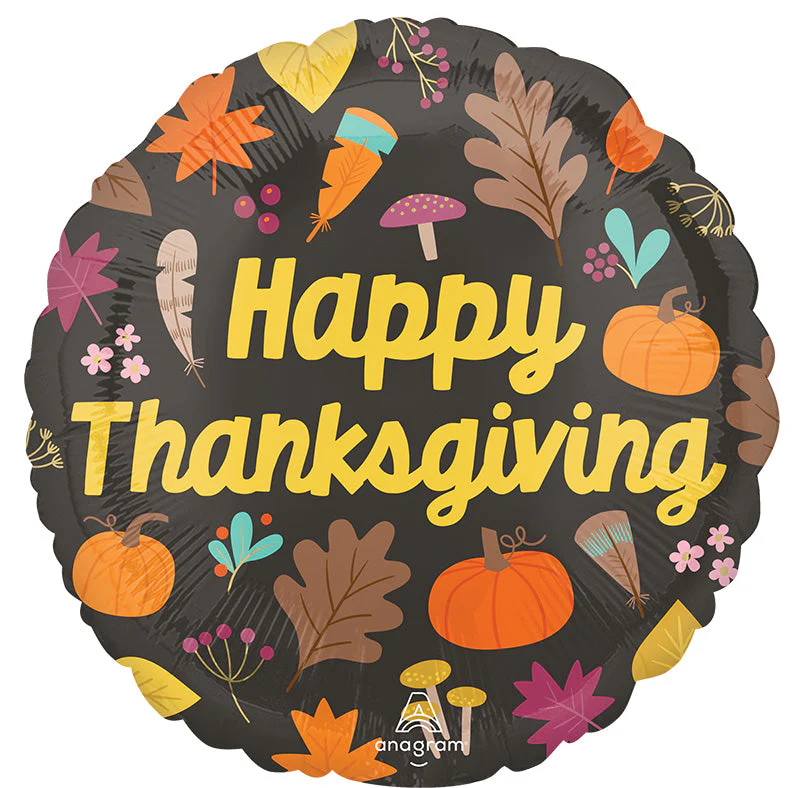 18" Thanksgiving Give Thanks Foil Balloon