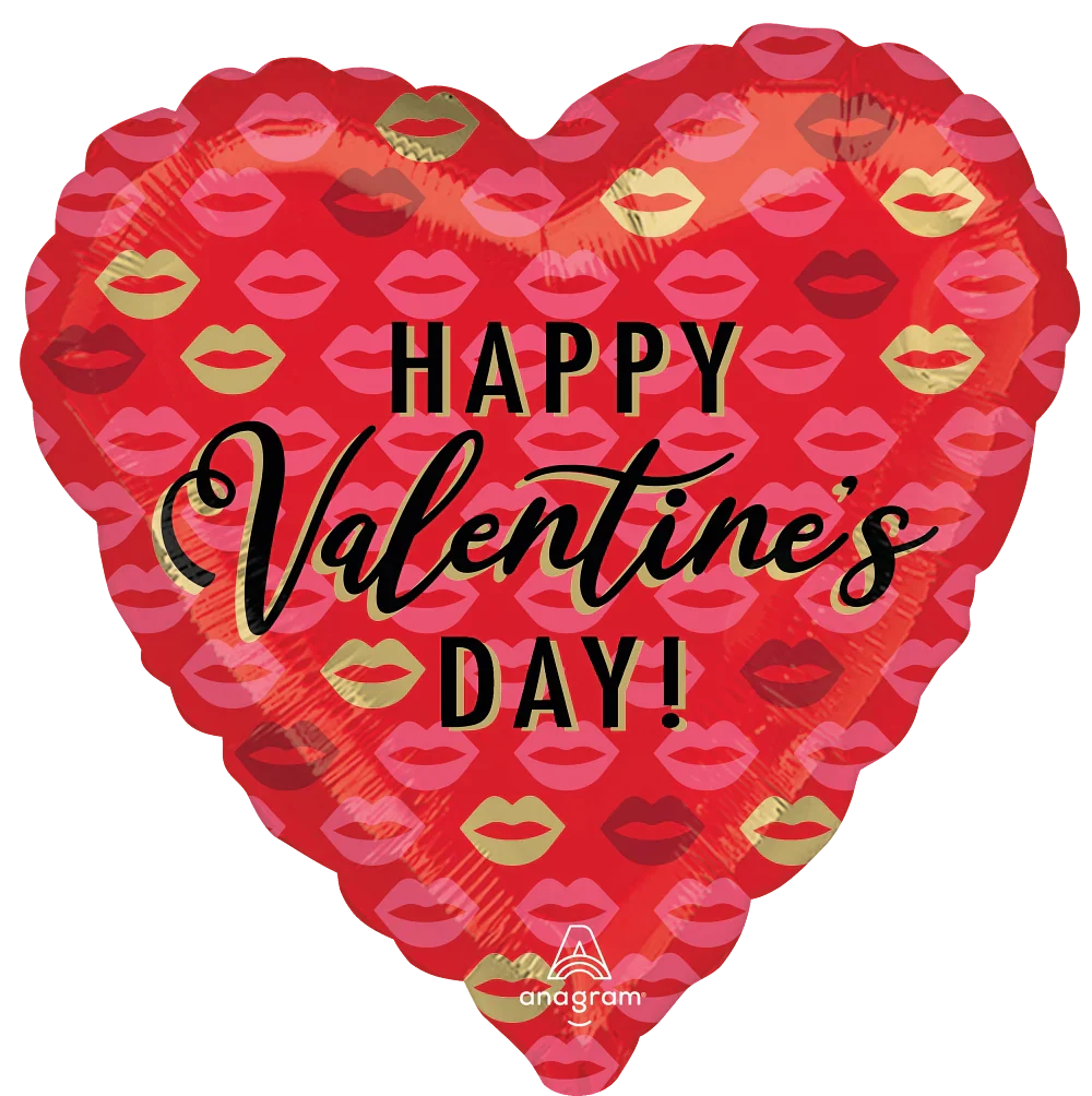 18" Valentine Kisses Foil Balloon
