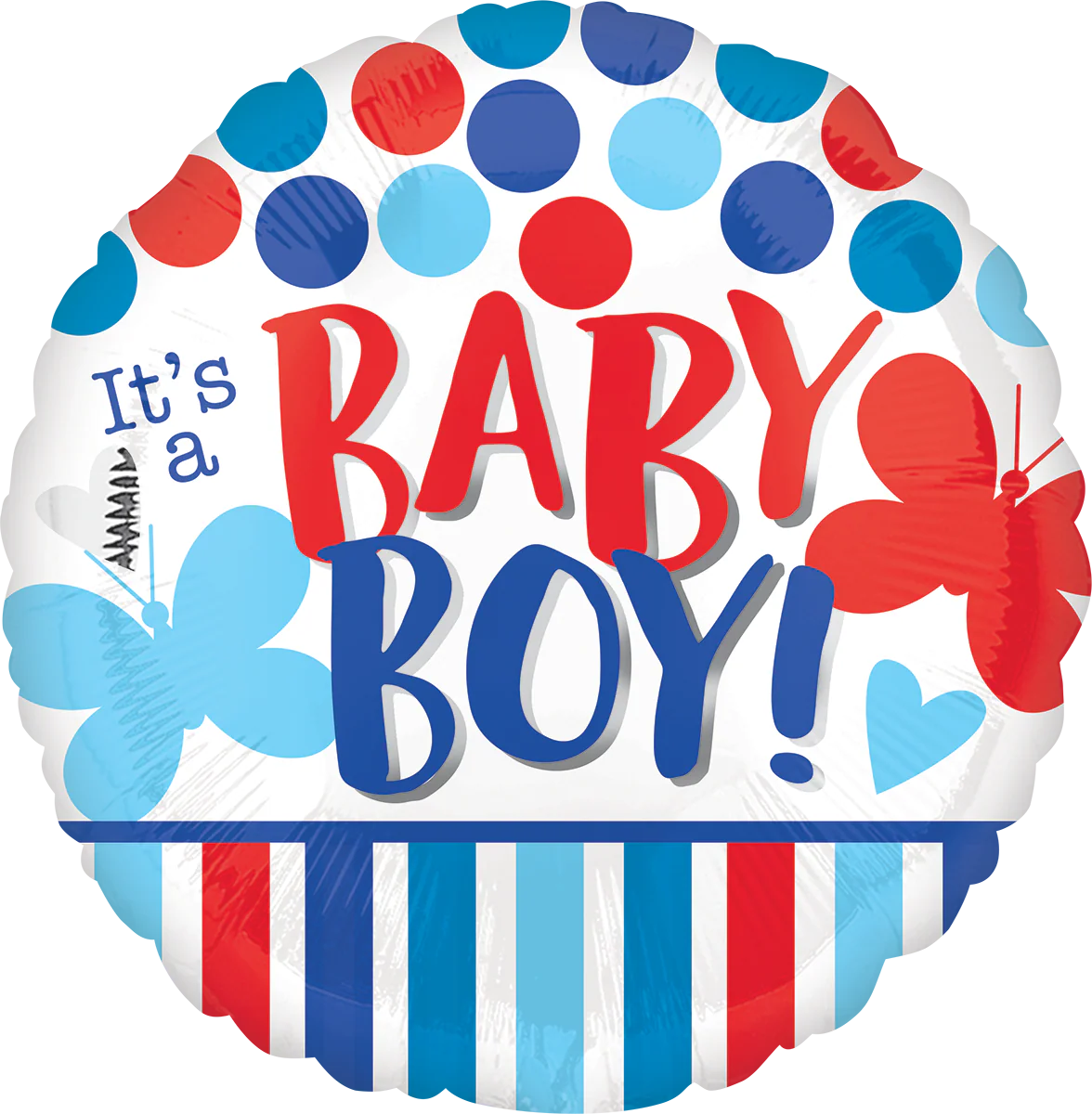 18" It's A Boy Red and Blue Foil Balloon