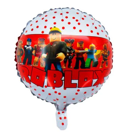 18" Roblox White With Dots Foil Balloon