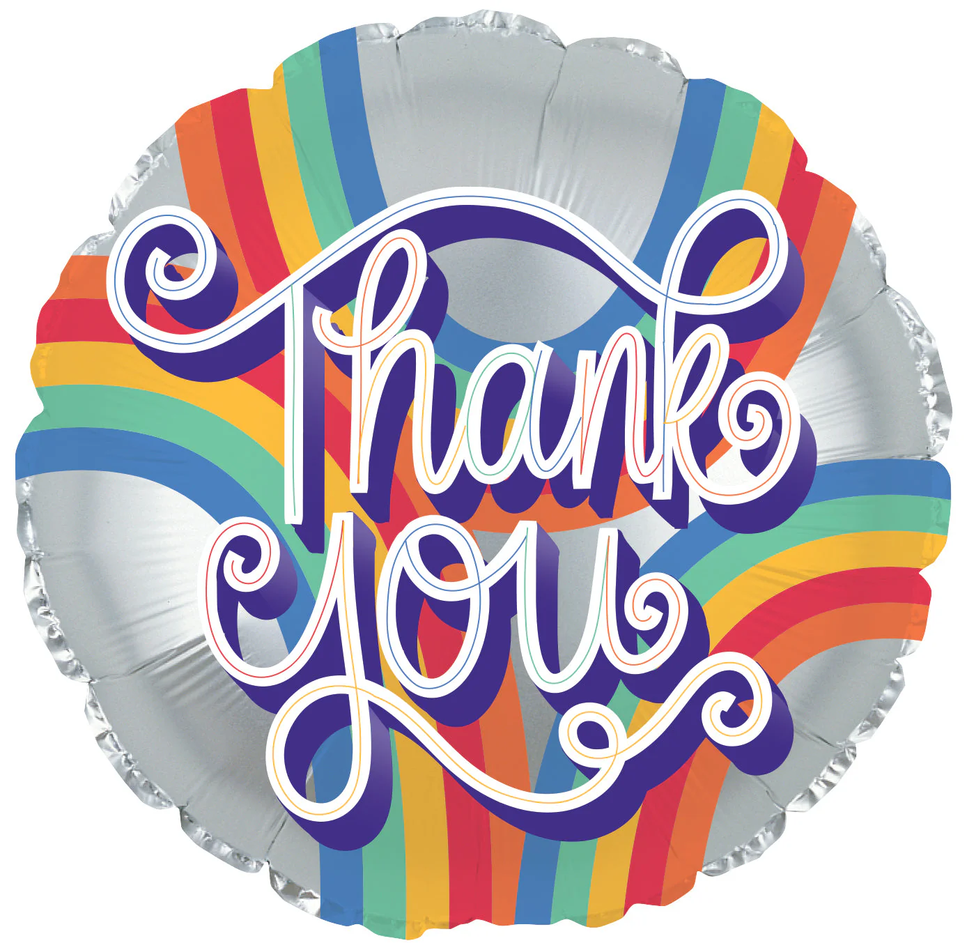 18" Thank You Rainbow Foil Balloon