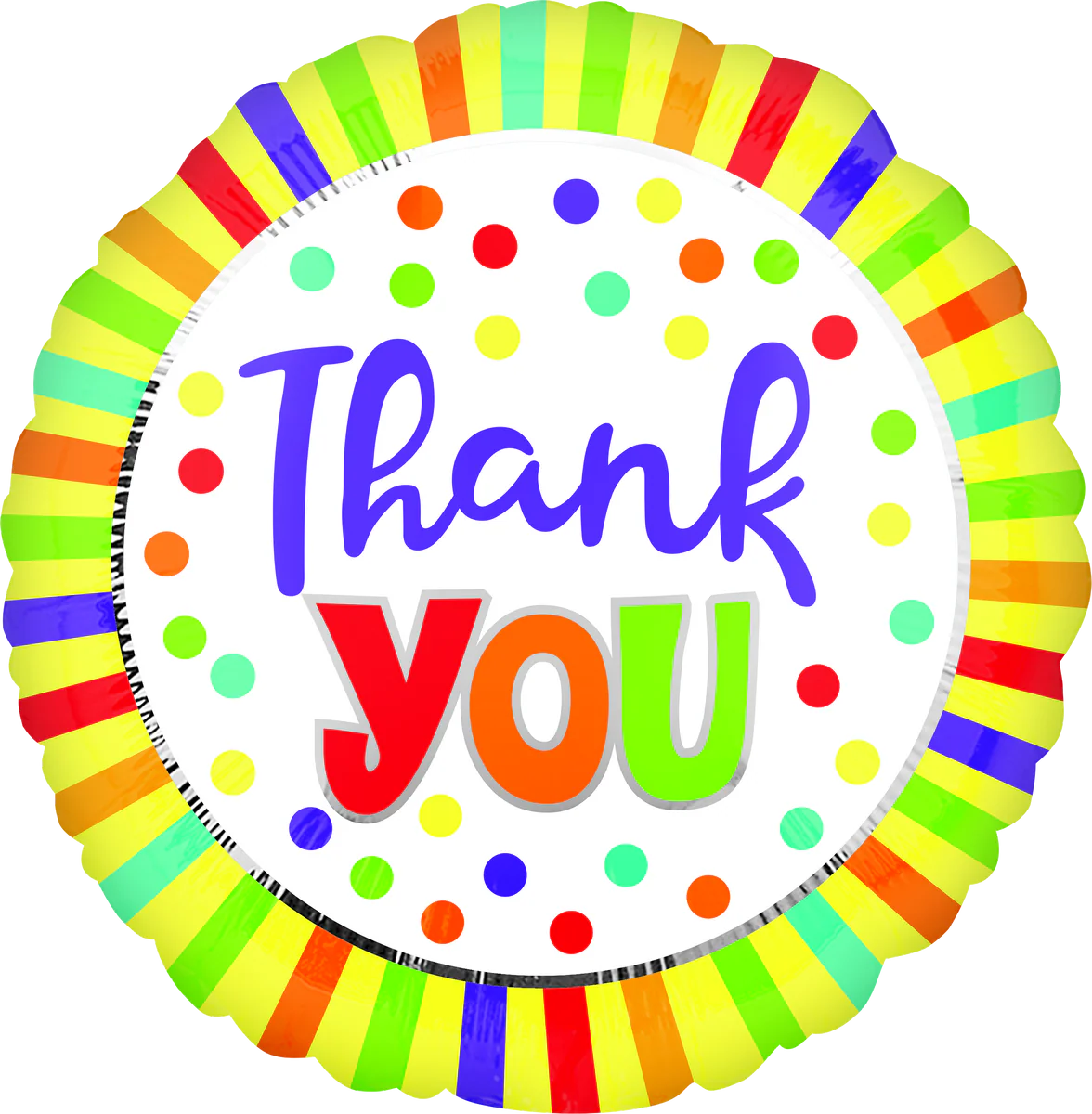 18" Thank You Yellow Burst Balloon