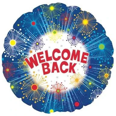 18" Welcome Back Fireworks Foil Balloon