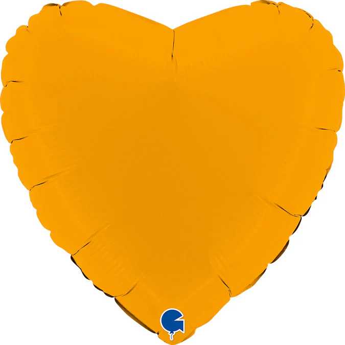 18" Heart Matte Mustard Foil Balloon