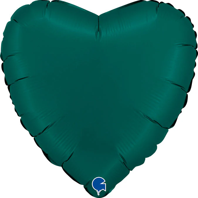 18" Heart Satin Emerald Green Foil Balloon