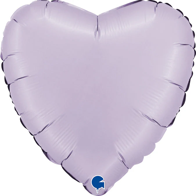 18" Heart Satin Lilac Foil Balloon
