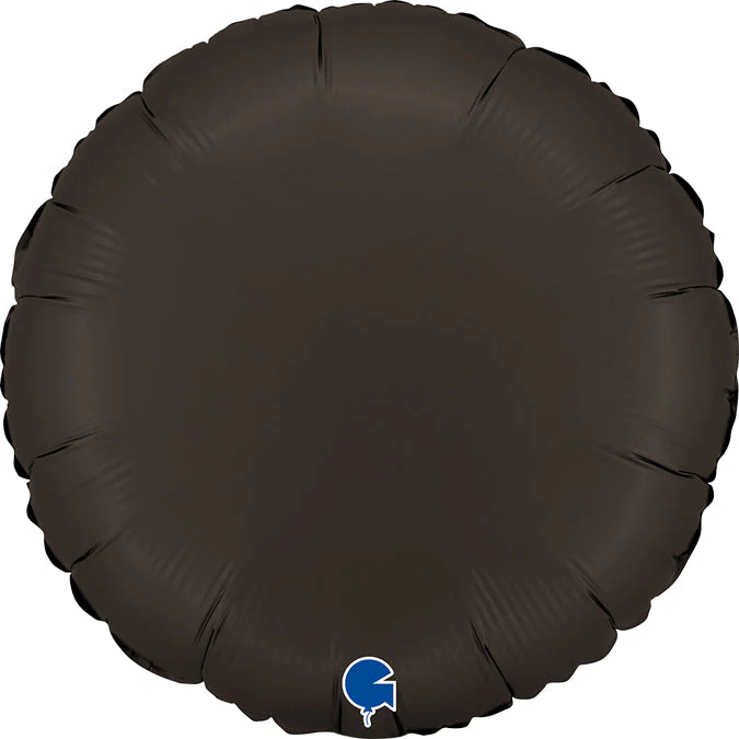 18" Round Satin Fumé Black Foil Balloon