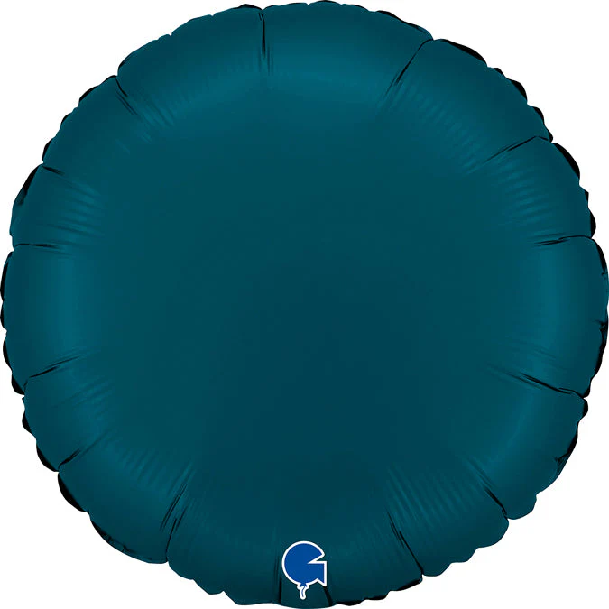 18" Round Satin Petrol Blue Foil Balloon