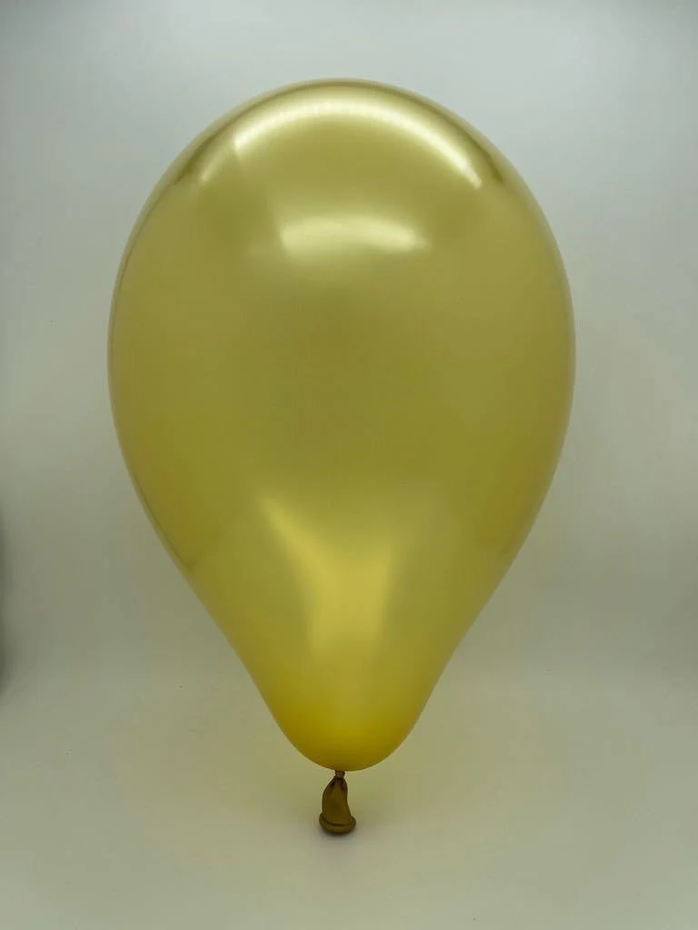 19" Gemar Latex Balloons (Bag of 25) Metallic Dorato - Image 2