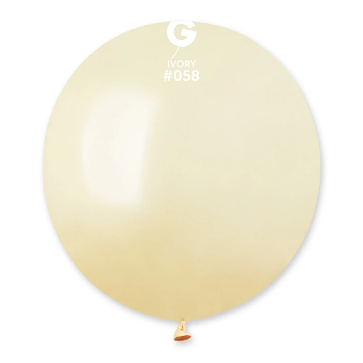 19" Gemar Latex Balloons (Bag of 25) Metallic Ivory