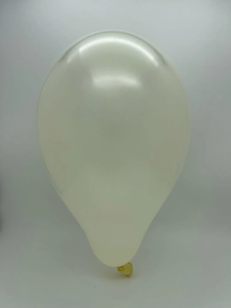 19" Gemar Latex Balloons (Bag of 25) Metallic Ivory - Image 2
