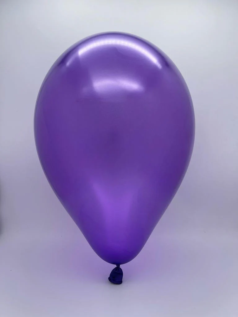 19" Gemar Latex Balloons (Bag of 25) Metallic Purple - Image 2