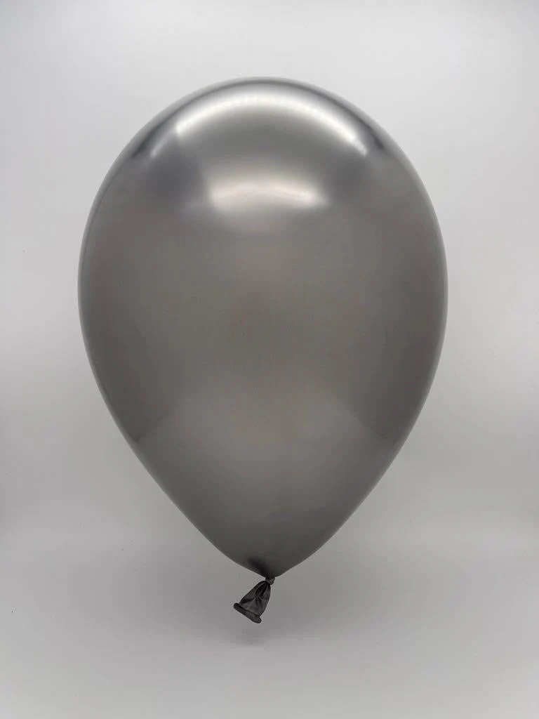 19" Gemar Latex Balloons Pack Of 25 Shiny Space Grey - Image 2
