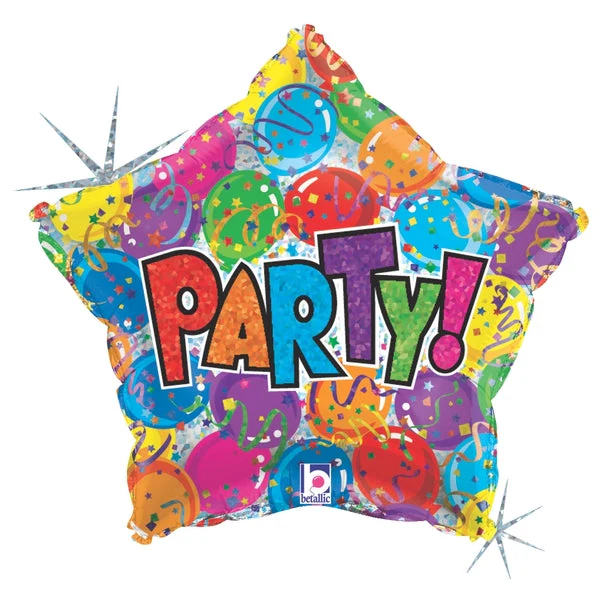 19" Holographic Balloon Party! Star