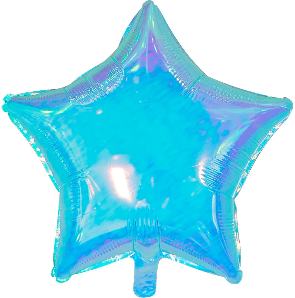 19" Airfill Decor Only Pearl Lustrous Iridescent Blue Star Balloon
