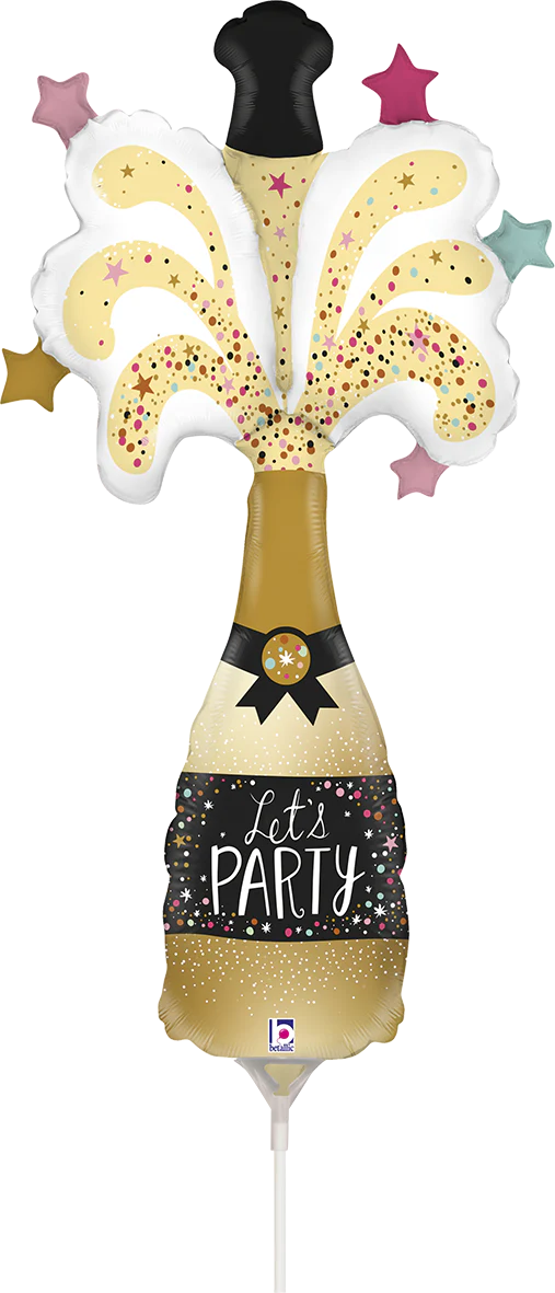14" Airfill Only (Sticks Sold Separately) Let's Party Champagne Mini Foil Balloon