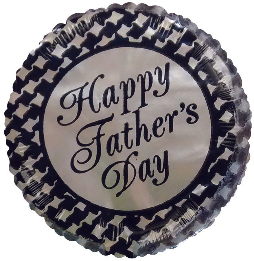 2" Airfill Only (Sticks Sold Separately) Happy Father's Day Gold Black Checkers Balloon