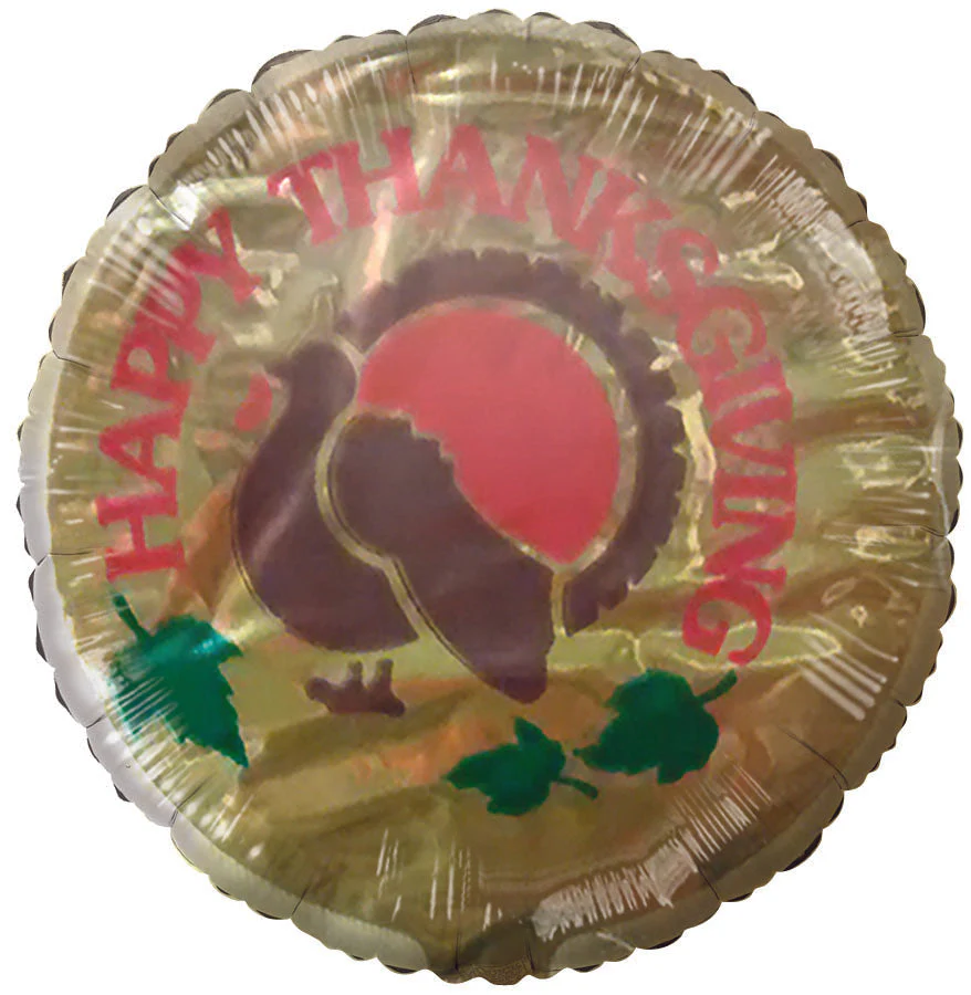 2" Airfill Only (Sticks Sold Separately) Happy Thanksgiving Golden Turkey Balloon