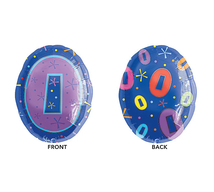20" Junior Shape 0 Multi-Color Balloon Packaged