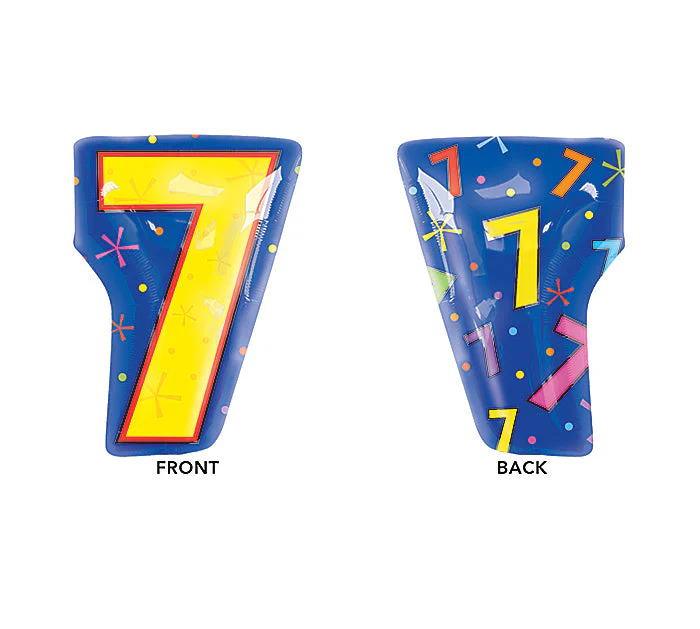 20" Junior Shape 7 Multi-Color Balloon Packaged