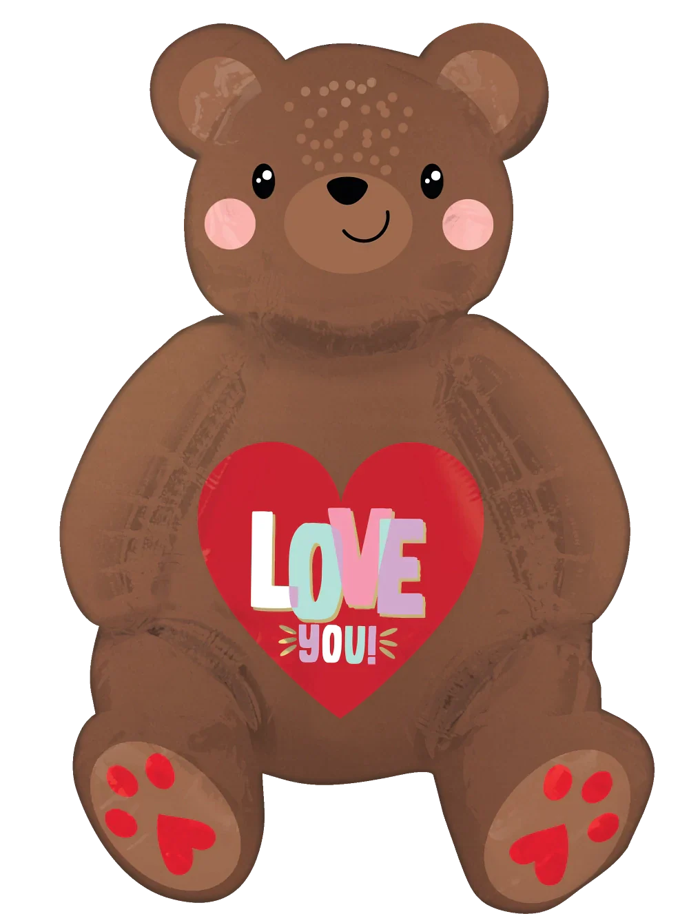 20" Multi Balloon Satin Love Bear Sitter Foil Balloon
