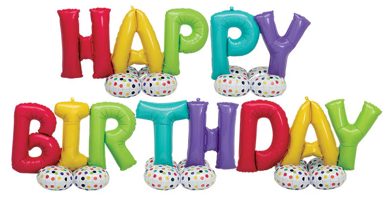 208" Airloonz Consumer Inflatable Happy Birthday Foil Balloon