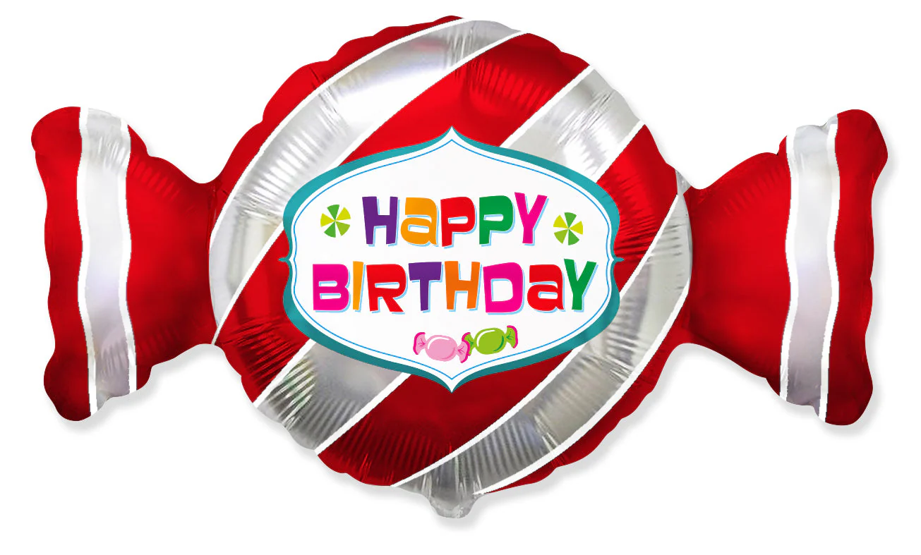 21" Happy Birthday Sweet Candy Red Foil Balloon