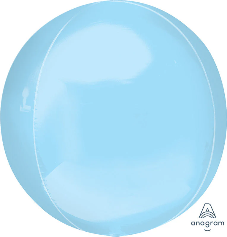 21" (May Inflate Larger) Jumbo Pastel Blue Orbz Foil Balloon