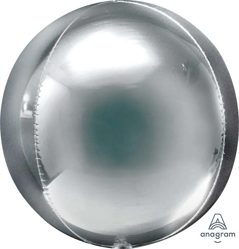 21" (May Inflate Larger) Jumbo Silver Orbz Foil Balloon