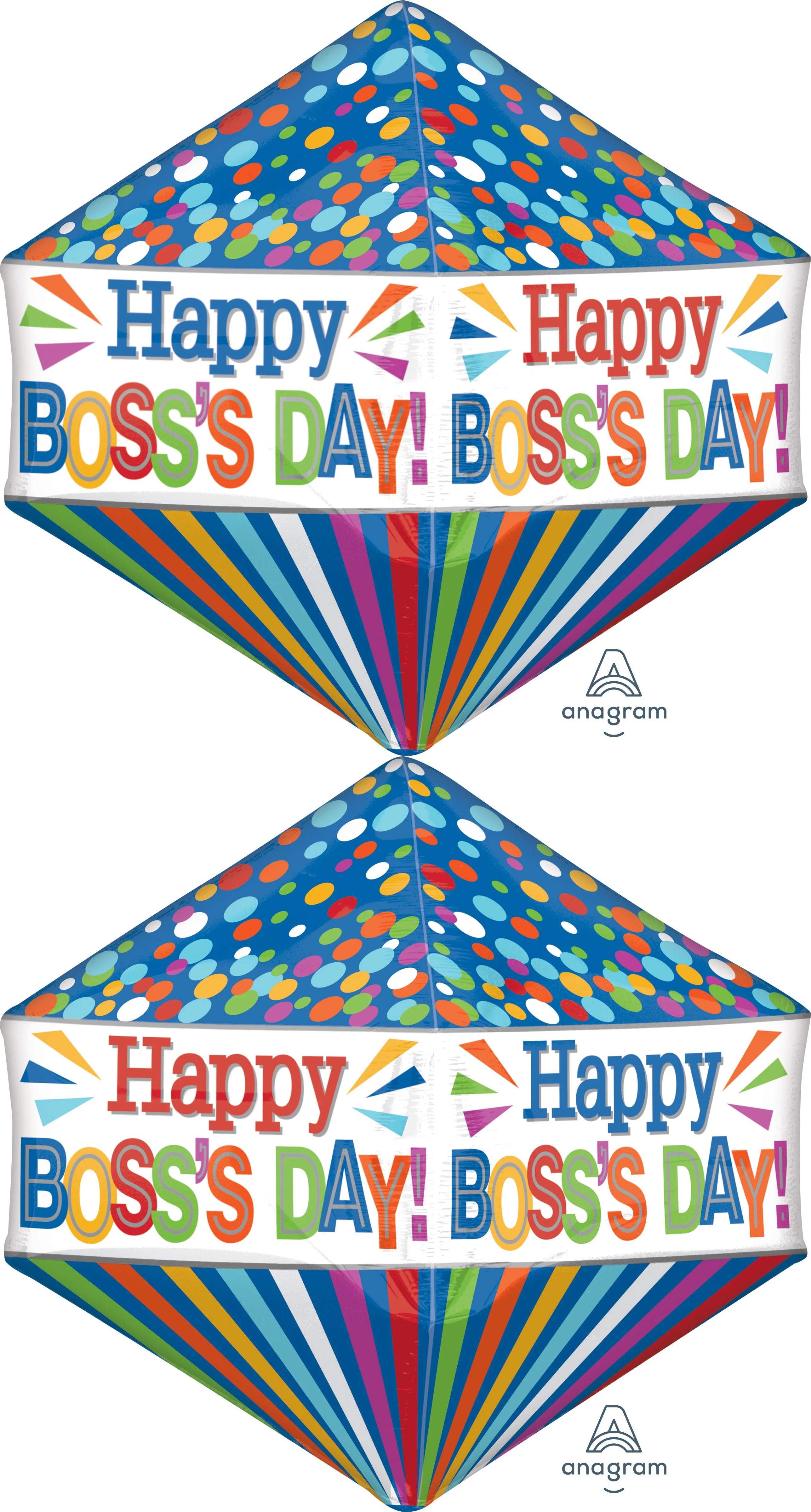 21" Ultrashape Anglez Boss's Day Dots & Stripes Balloon