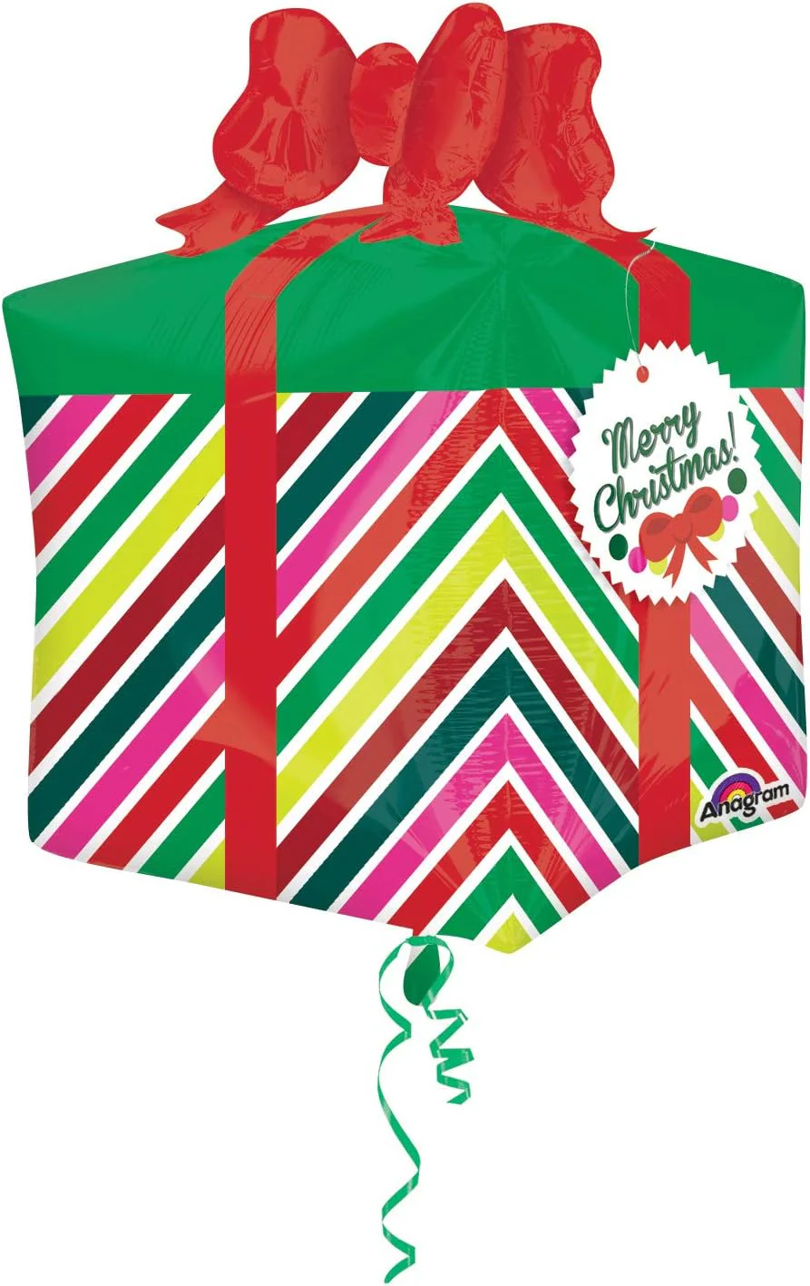 21" Merry Christmas Ultrashape Present Balloon